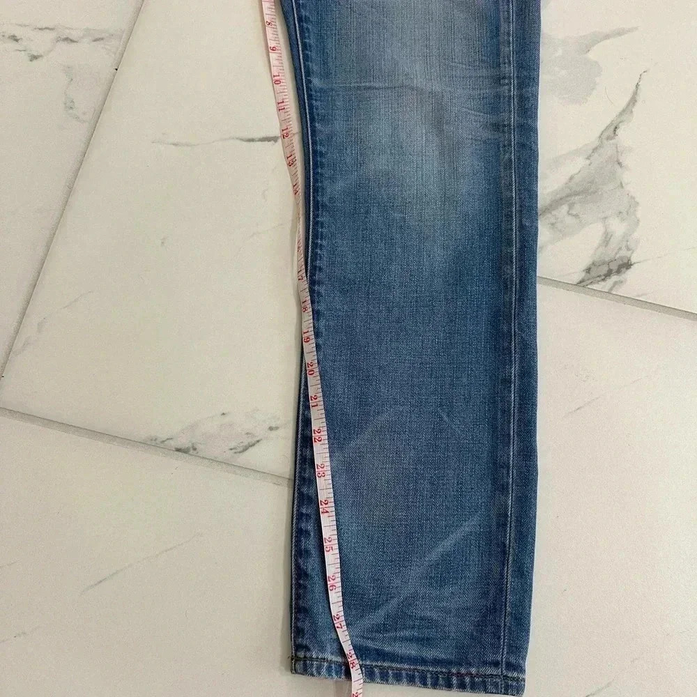 J Crew Womens Slim Broken In Boyfriend Jeans 27 Blue Distressed Ripped Mid Rise - Picture 6 of 9